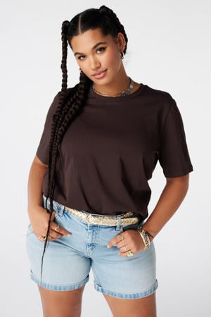 T-shirt Plus Size - donkerbruin