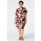 MS Mode viscose zomerjurk met plooien en print Plus Size - donkerrood