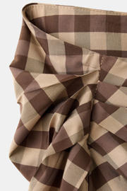 thumbnail: Mango geruite midi rok - bruin