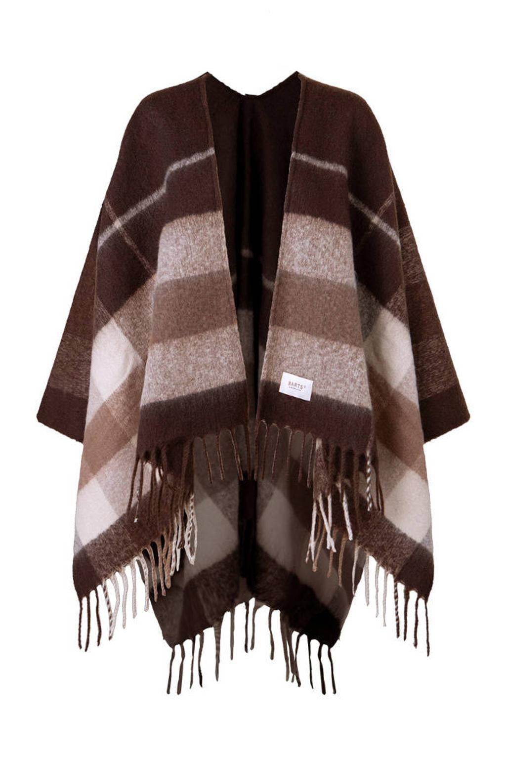 Barts geruite poncho Loche bruin