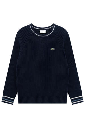 gebreide trui met wol - donkerblauw