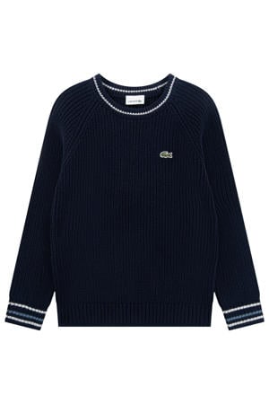gebreide trui met wol - donkerblauw