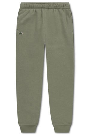fleece joggingbroek met logo - kaki