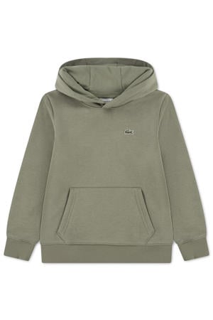 fleece hoodie met logo - kaki