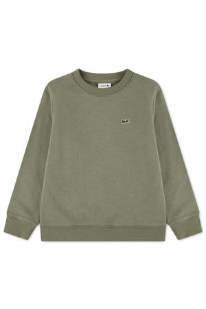 fleece sweater met logo - kaki