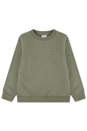 fleece sweater met logo - kaki