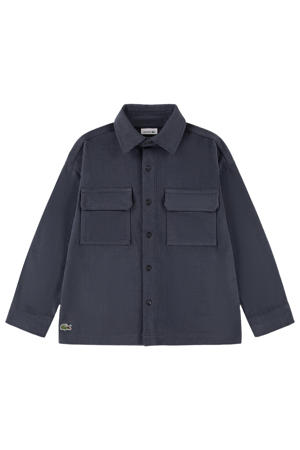 corduroy overshirt met logo - antraciet