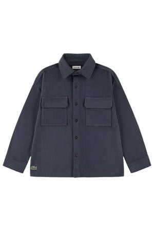 corduroy overshirt met logo - antraciet