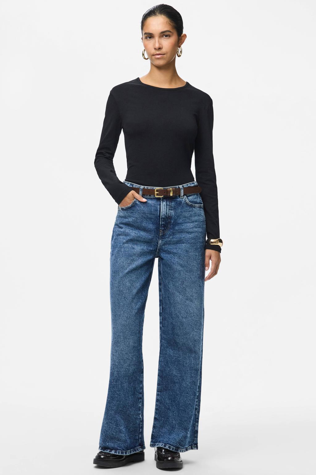 PIECES longsleeve - wit/zwart (set van 2)