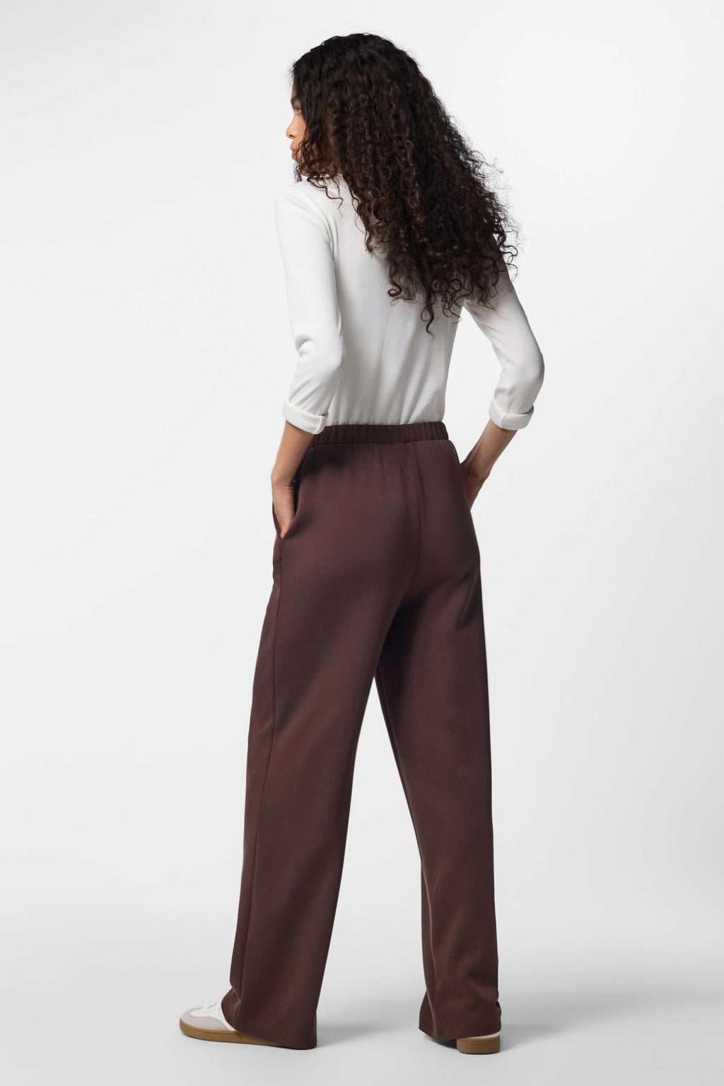 PIECES wide leg sweatpants - bruin
