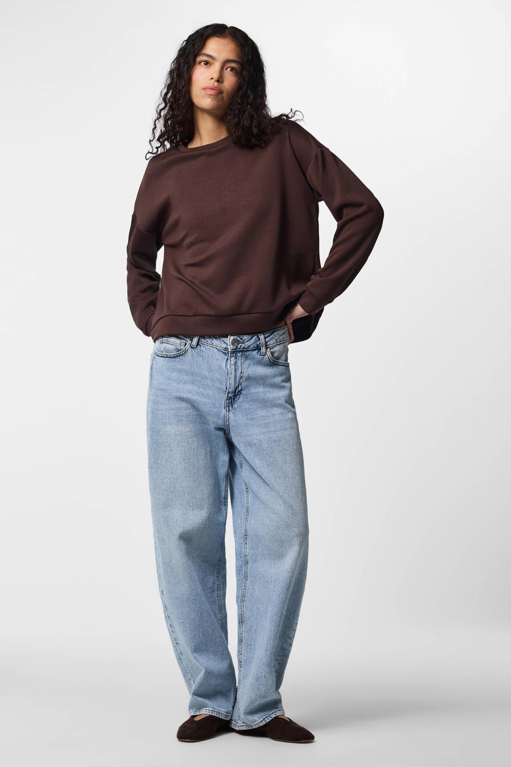 PIECES sweater - bruin