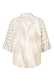 thumbnail: MS Mode viscose rechtvallend gestreepte blouse met borduursels Plus Size - beige