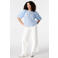 MS Mode semi-transparante blousetop Plus Size - lichtblauw