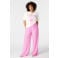 MS Mode loose fit semi-transparante casual broek Plus Size - roze