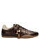 Sacha leren sneakers met dierenprint - bruin