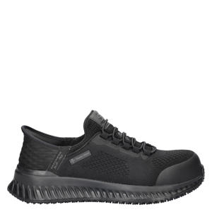 Work Hands Free Slip-In leren sneakers met logo - zwart