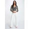Morgan semi-transparante top met print - zwart