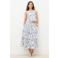 Caroll gebloemde midi rok - ecru