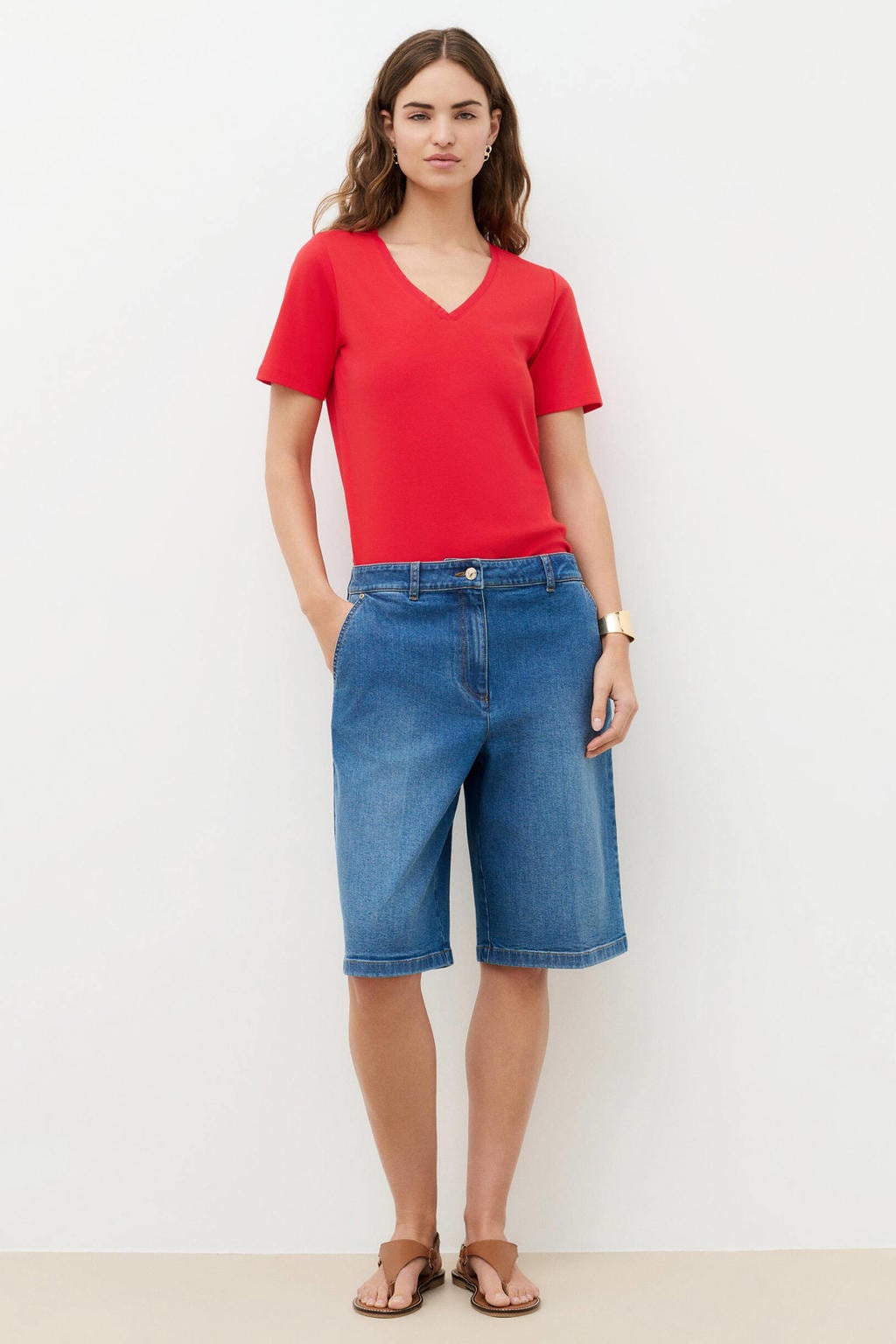Caroll loose fit denim short - mediumblauw