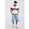 America Today oversized polo met print - ecru