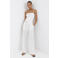 Mango wide leg broek met linnen - wit