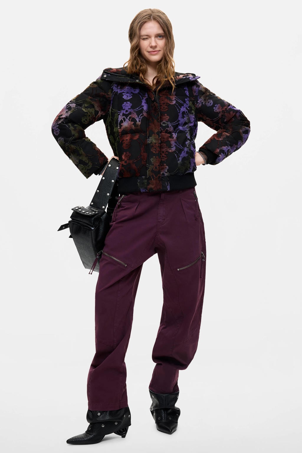 Desigual winterjas met print - meerkleurig
