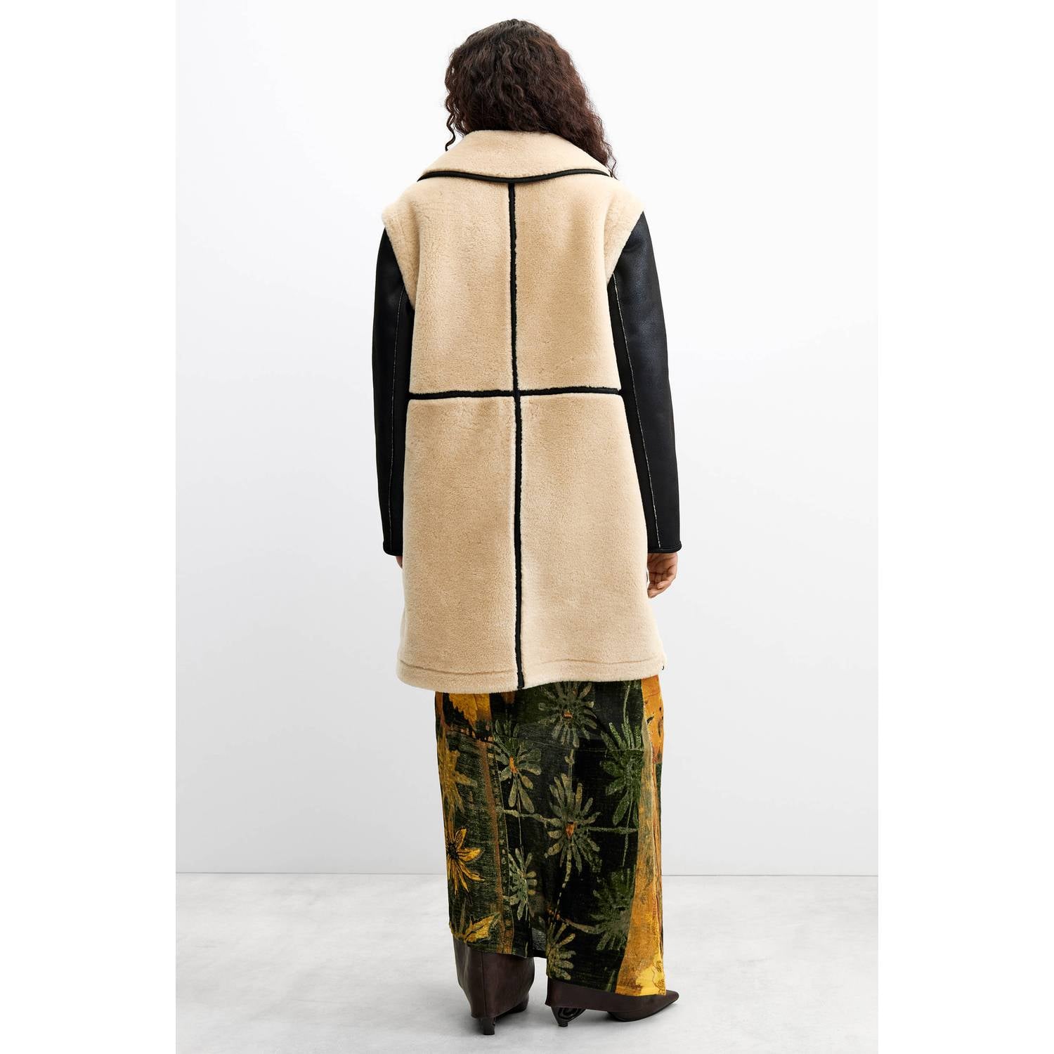 Desigual denim mantel beige zwart