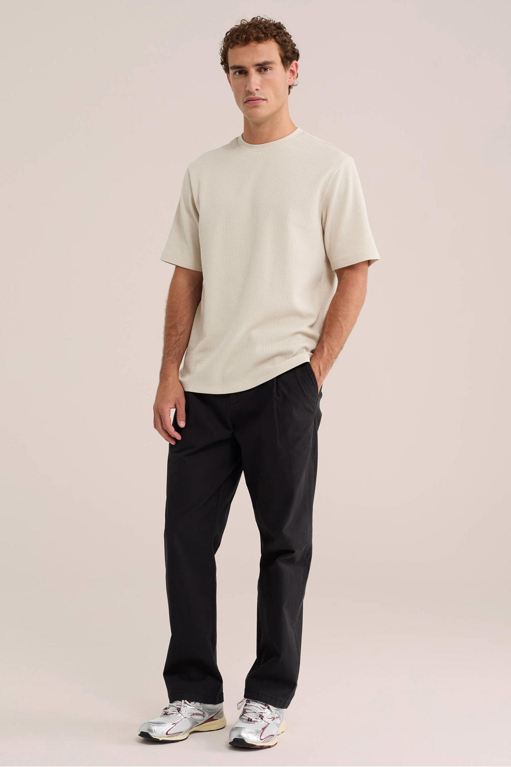 WE Fashion relaxed fit T-shirt - ecru