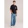 WE Fashion Blue Ridge boxy T-shirt met backprint - zwart