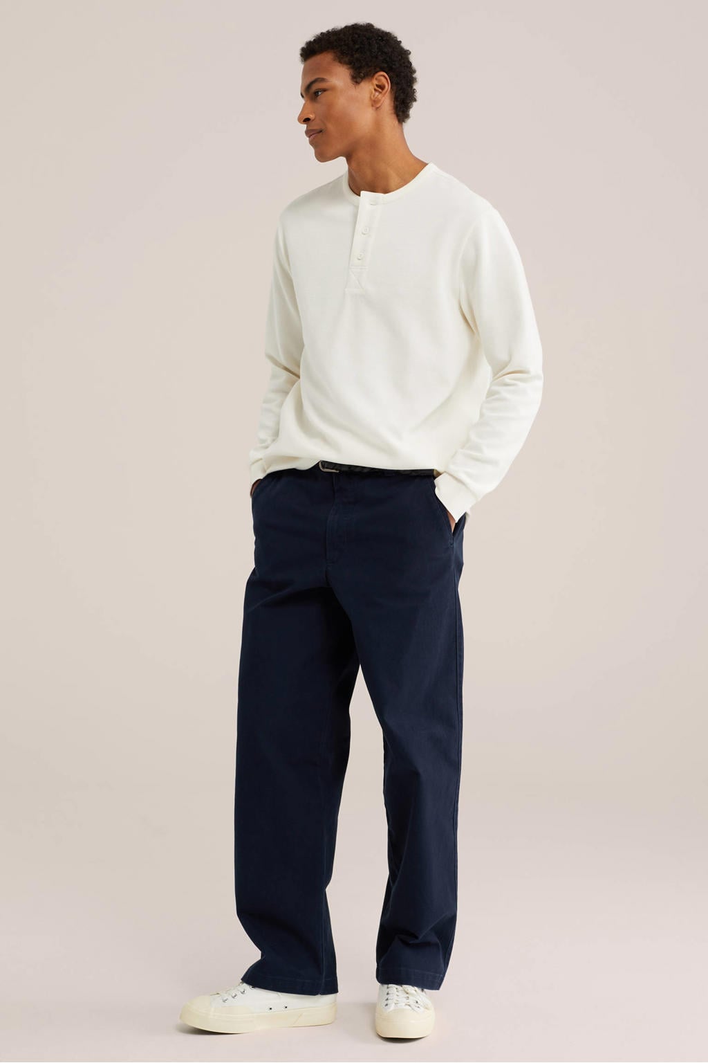 WE Fashion relaxed fit longsleeve - ecru
