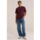 WE Fashion regular fit T-shirt - donkerrood
