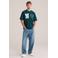 WE Fashion boxy T-shirt met backprint - donkergroen