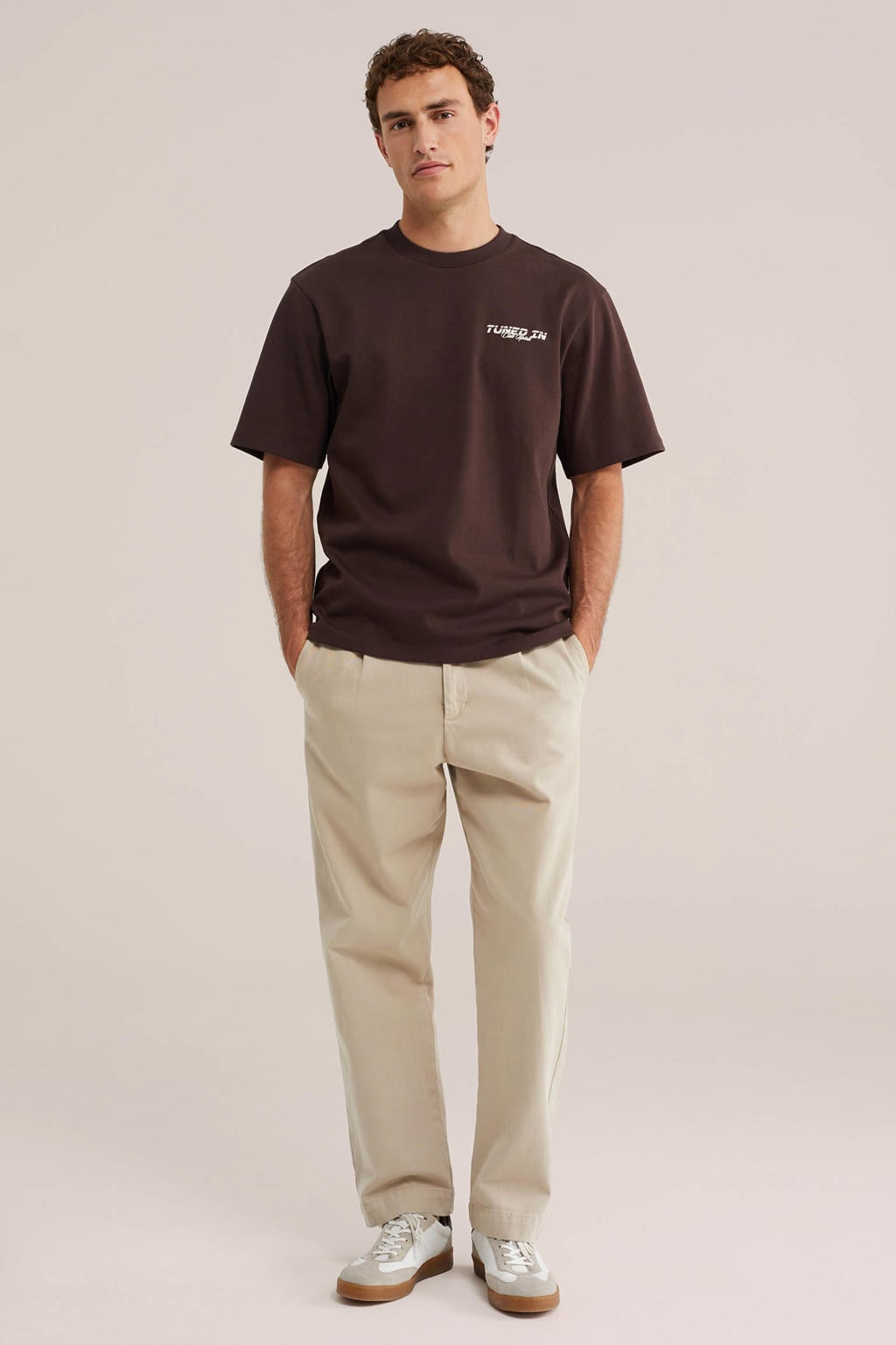 WE Fashion oversized T-shirt met backprint - brunor
