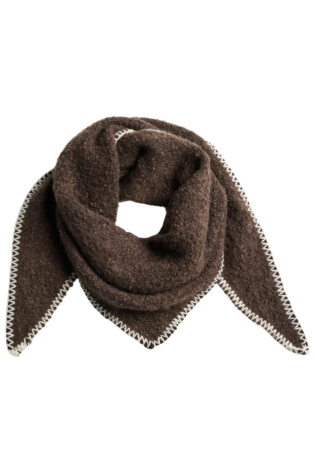 PIECES triangle scarf PCPYRON donkerbruin