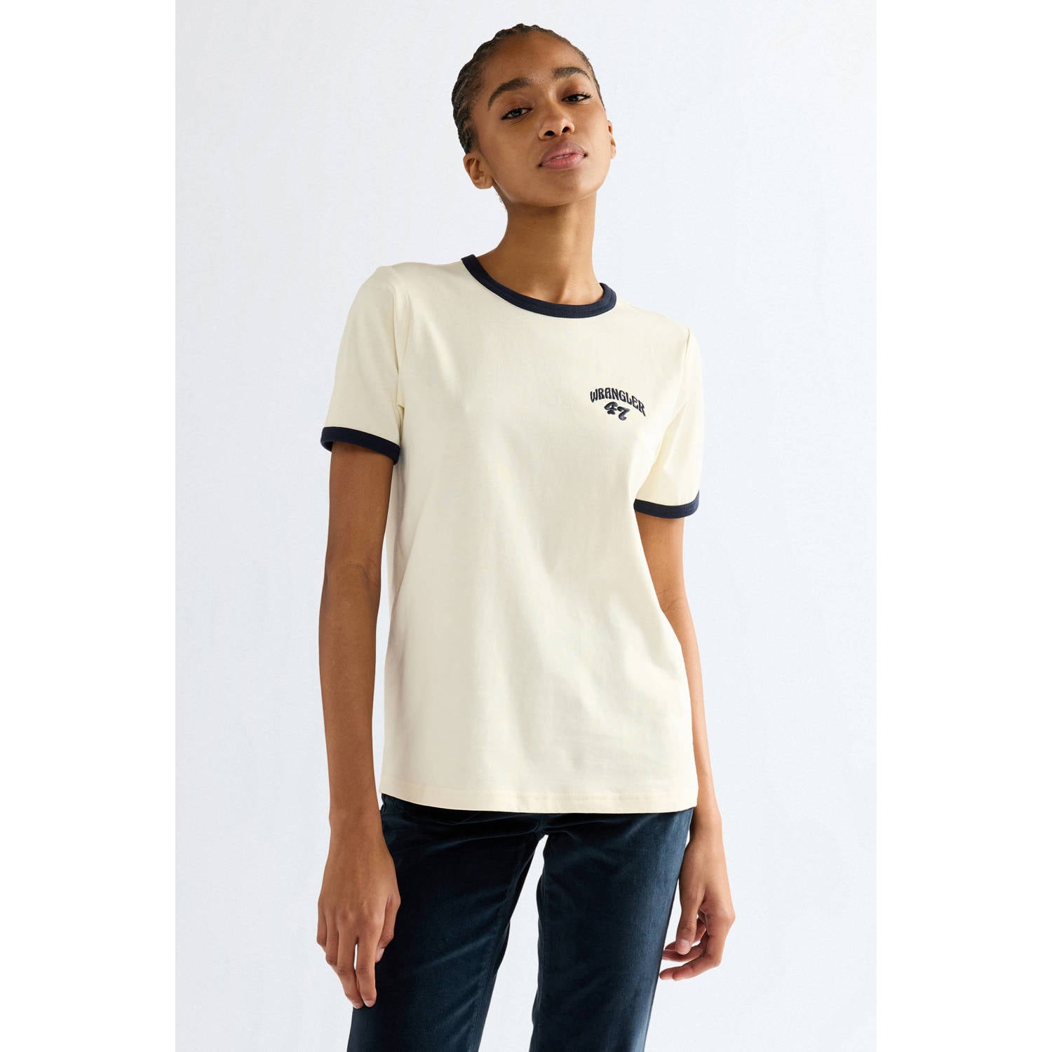 Wrangler T-shirt met logo ecru
