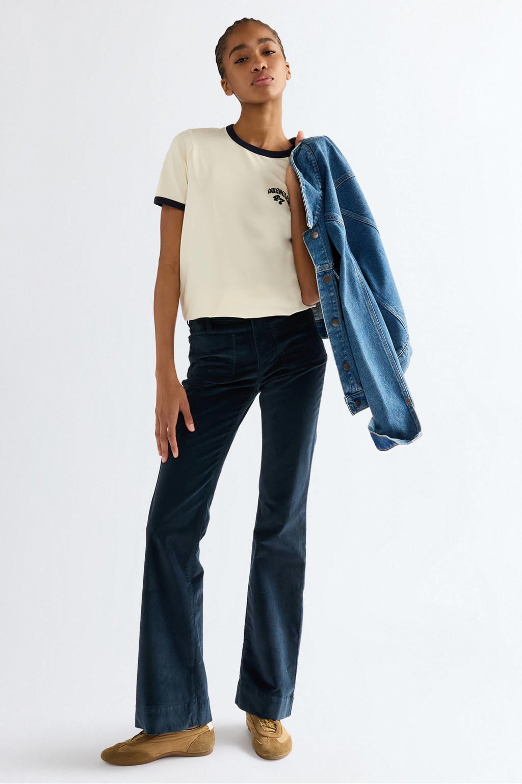 Wrangler T-shirt met logo - ecru