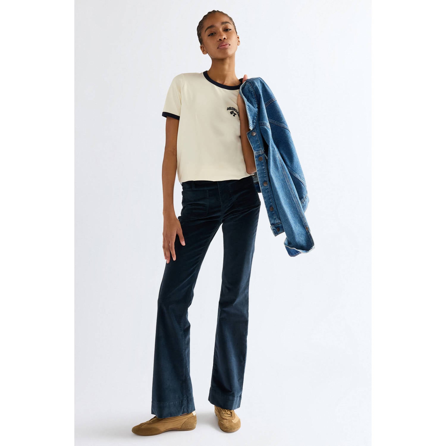Wrangler T-shirt met logo ecru