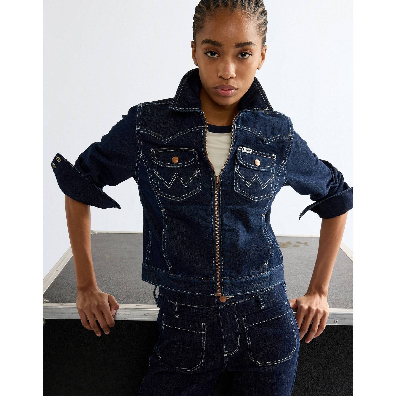 Wrangler spijkerjas donkerblauw