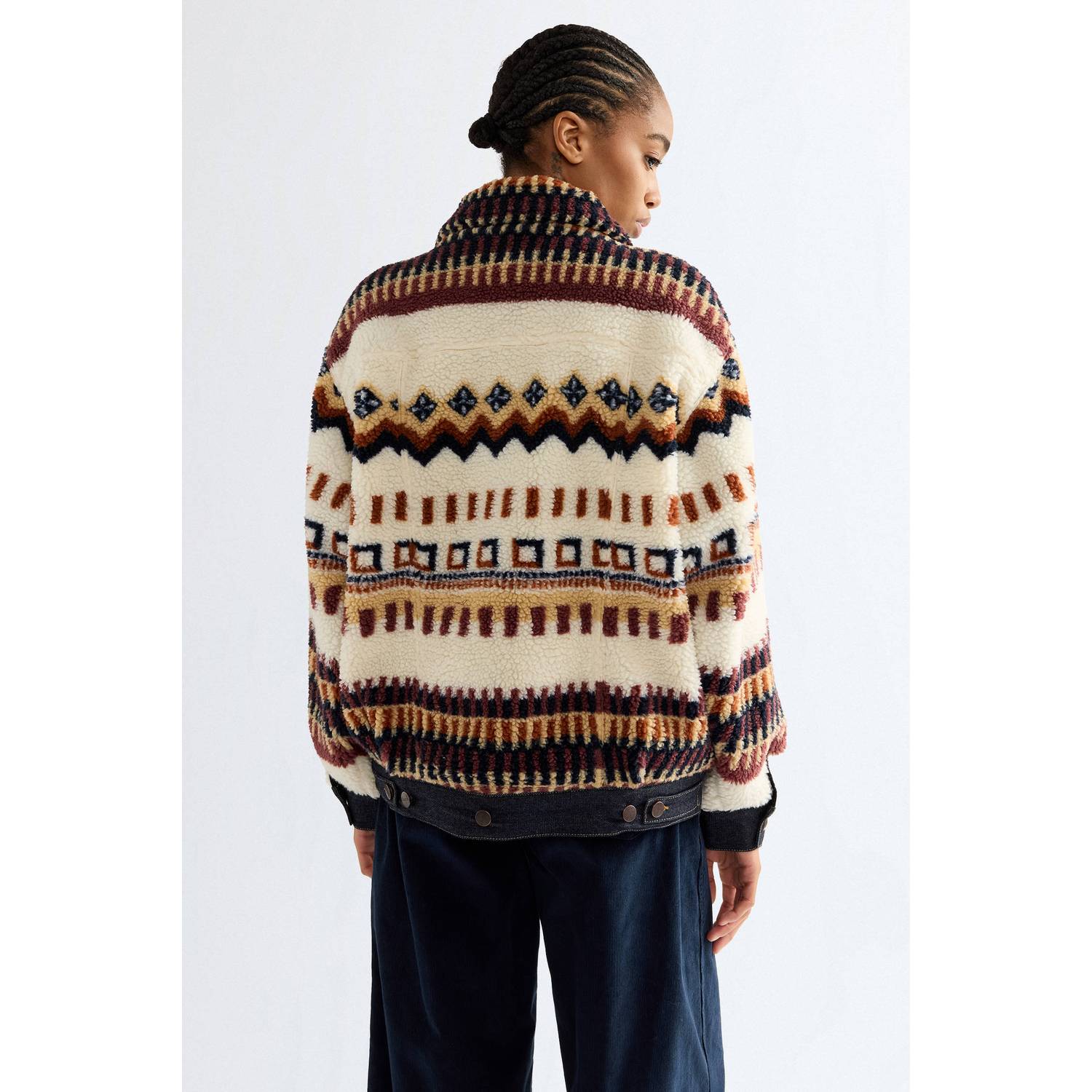 Wrangler spijkerjas met print ecru meerkleurig