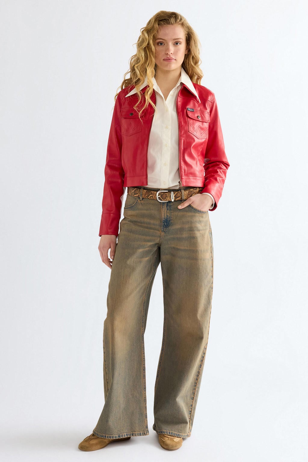 Wrangler wide leg jeans - lichtblauw