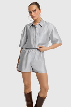 loose fit casual short - zilver