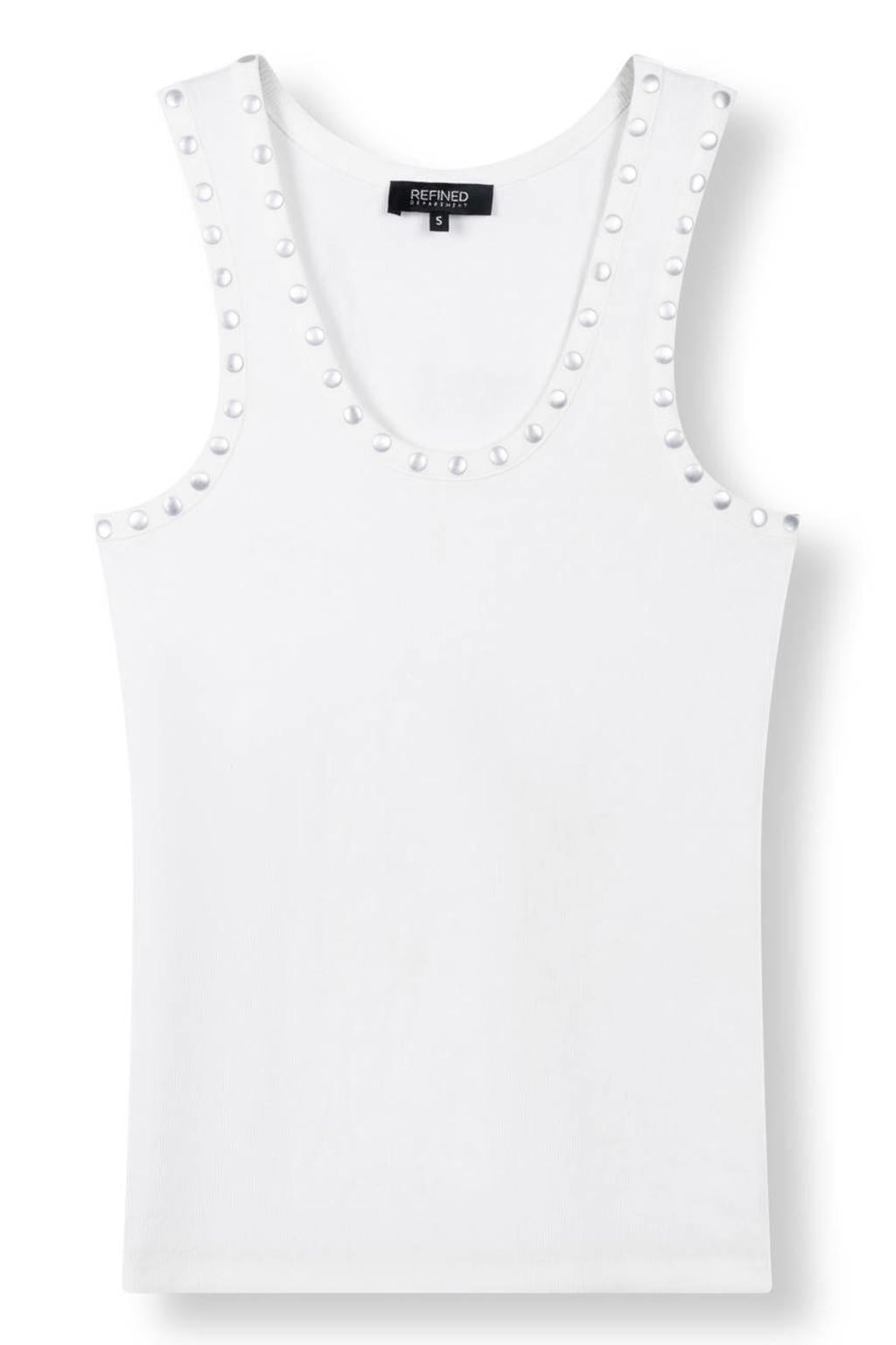 Refined Department top met studs - ecru