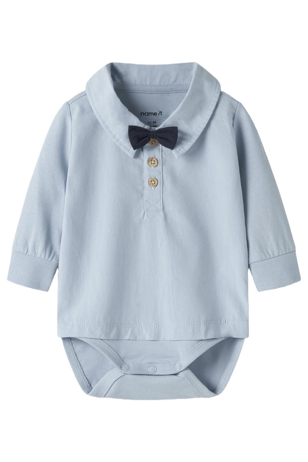 NAME IT BABY katoenen romper - lichtblauw