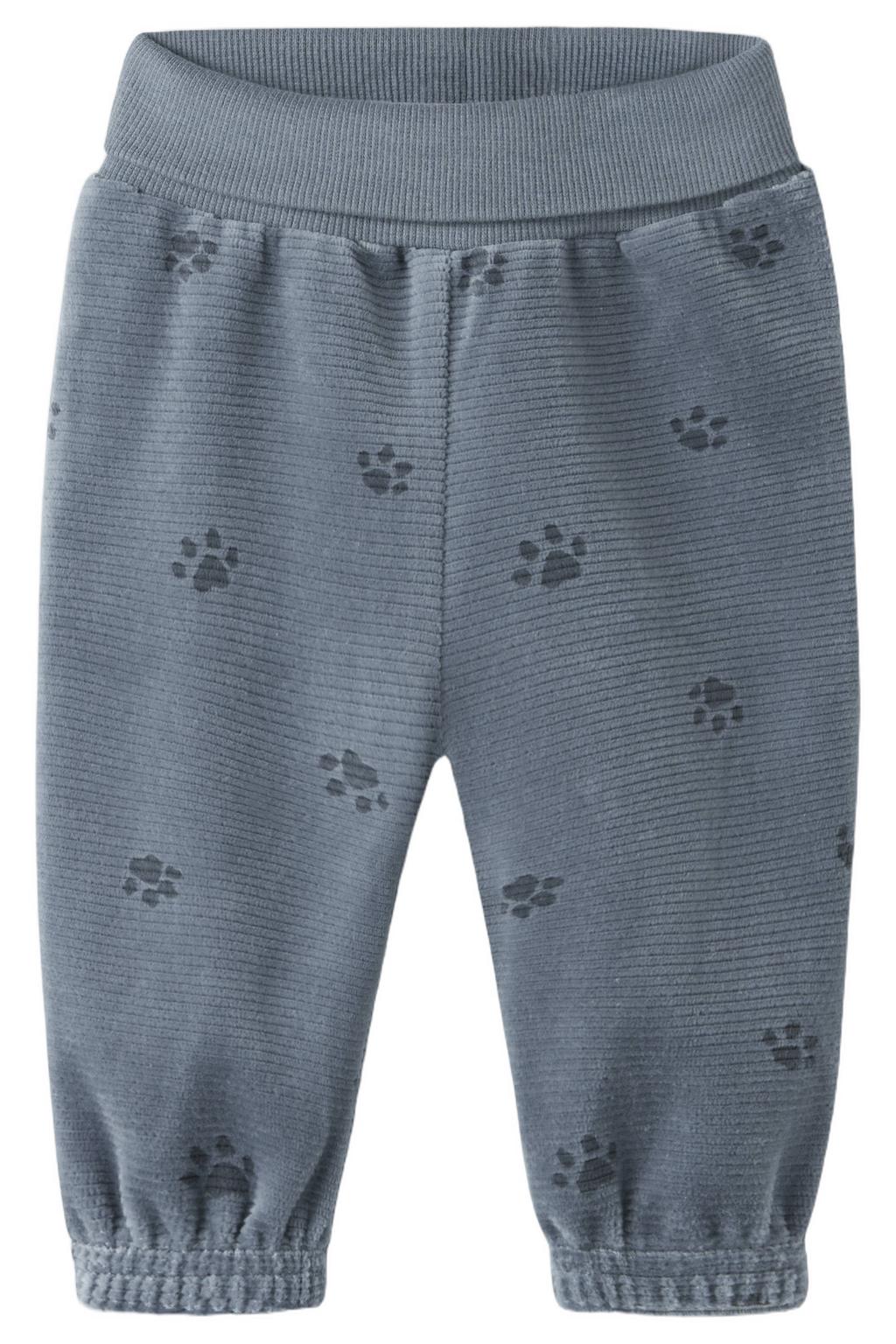 Blauwe jongens NAME IT BABY katoenen babybroek met elastische tailleband