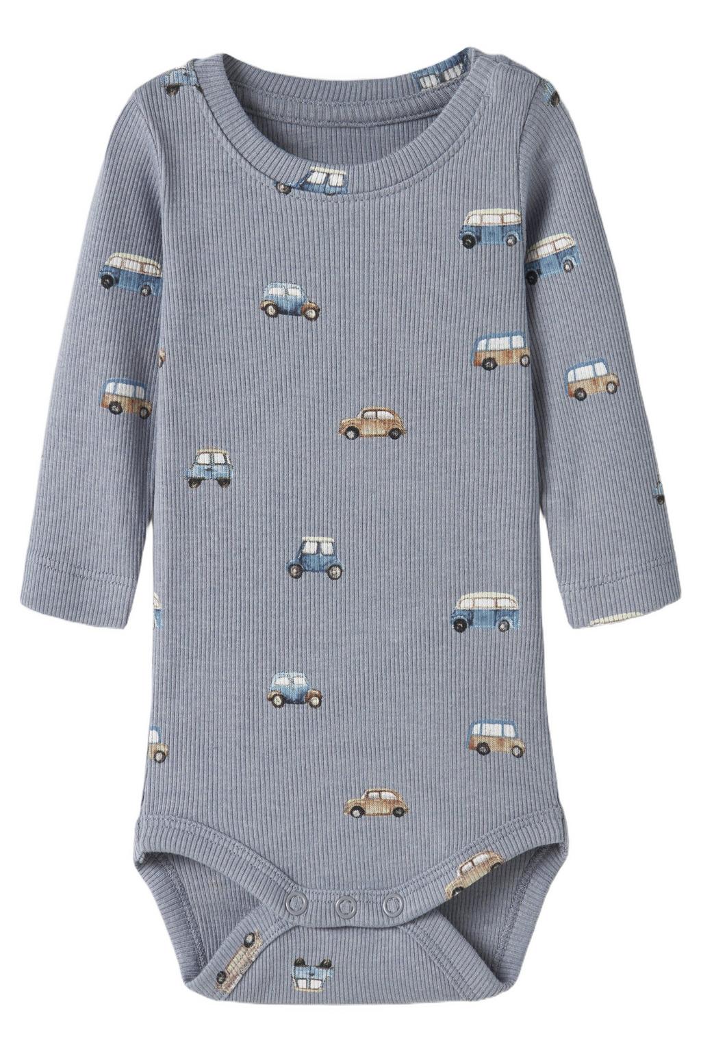 NAME IT BABY romper met print - zachtblauw