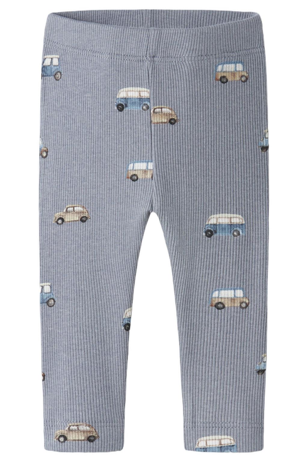Lichtblauwe jongens NAME IT BABY katoenen babybroek met elastische tailleband