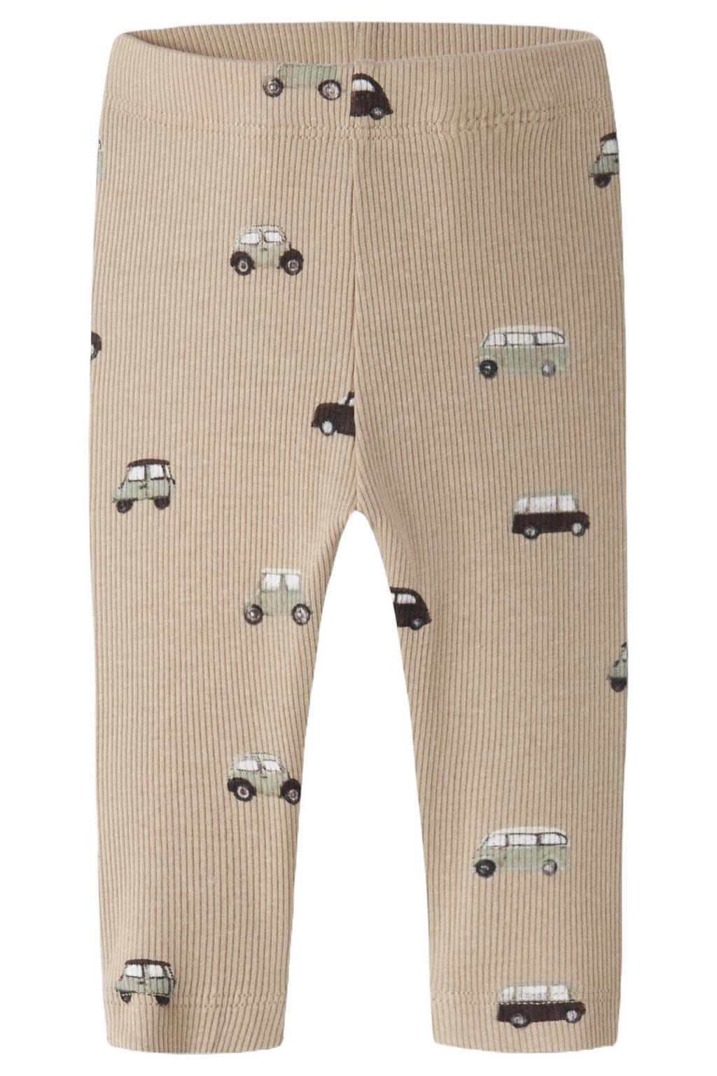 Lichtbruine jongens NAME IT BABY katoenen babybroek met elastische tailleband