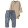 NAME IT BABY katoenen broek/romper set met print - lichtbruin
