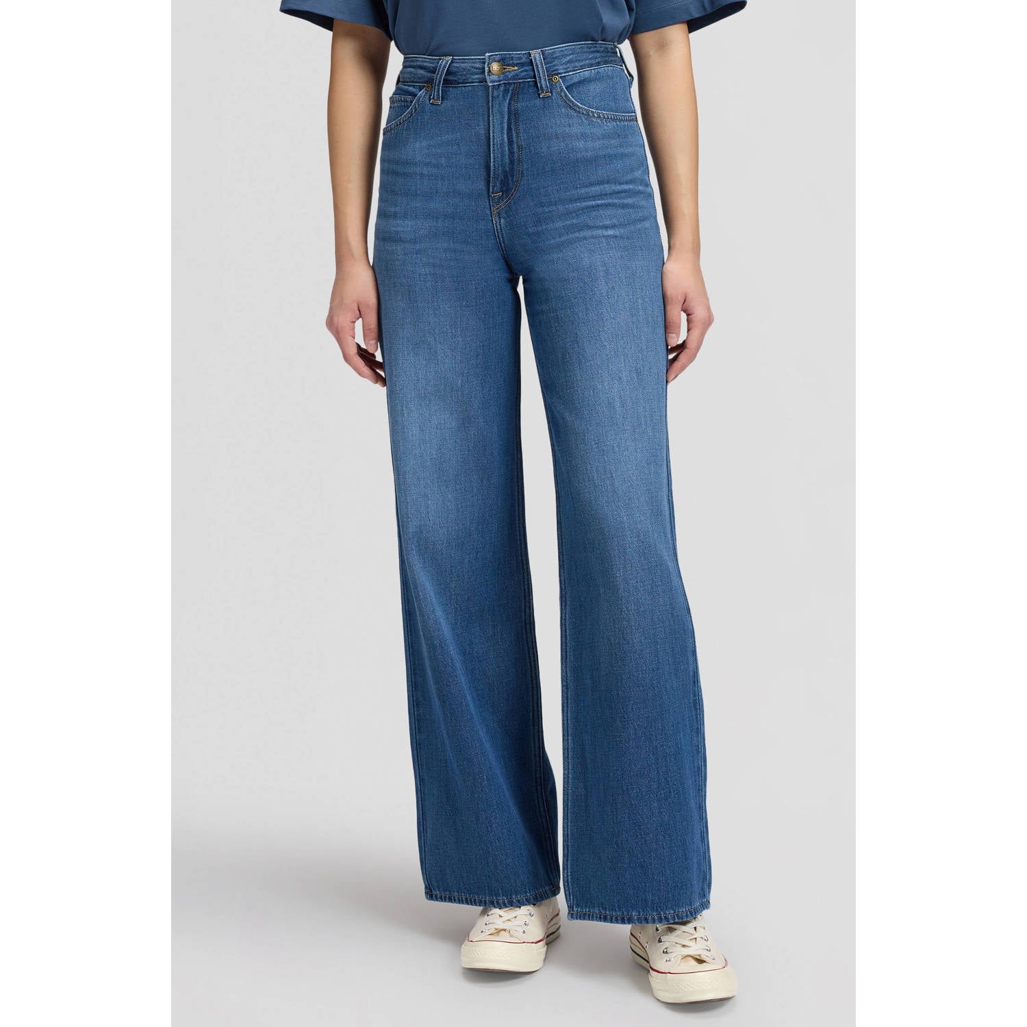 Lee wide leg jeans mediumblauw