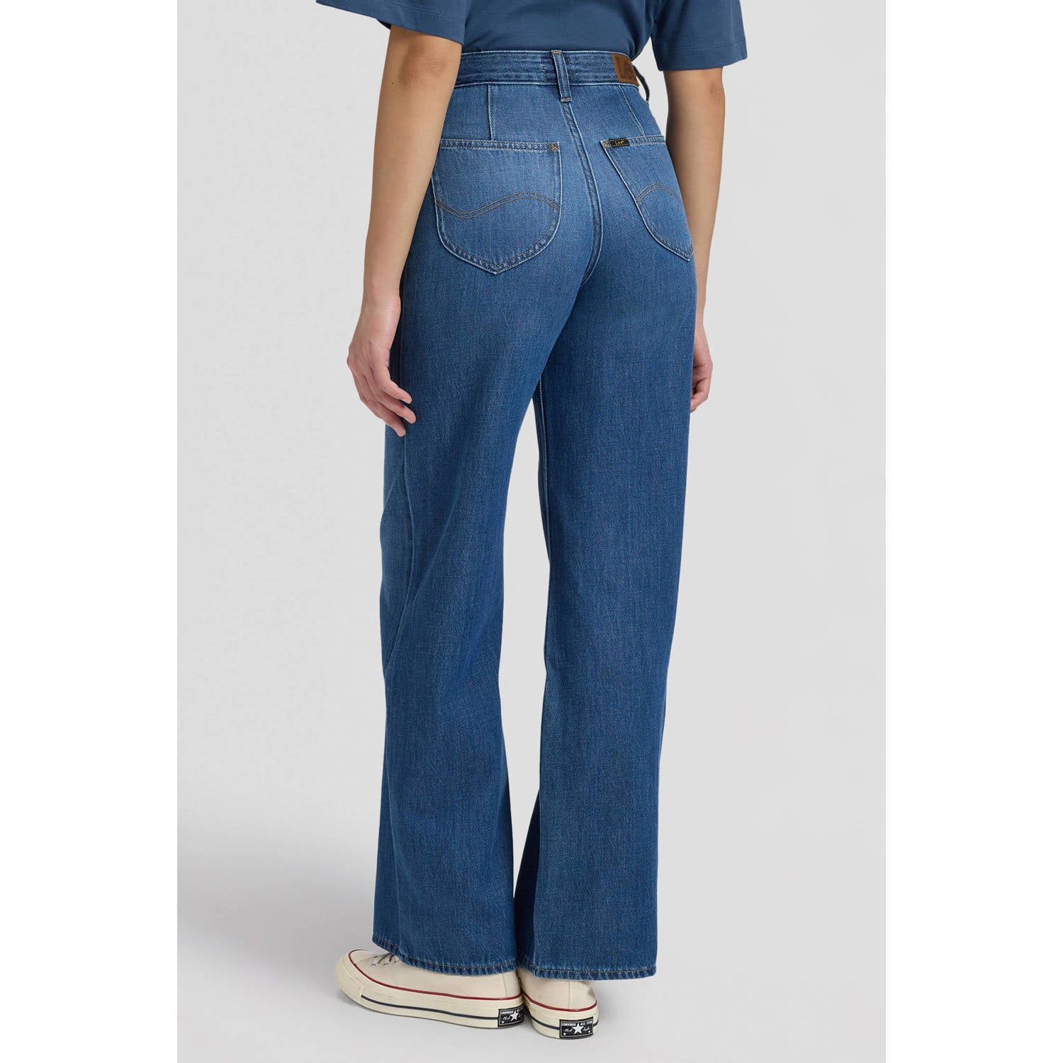 Lee wide leg jeans mediumblauw